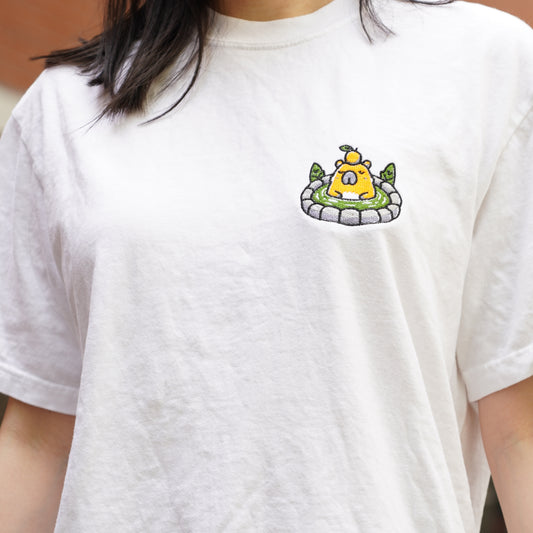 Onsen Capybara Embroidered T-shirt